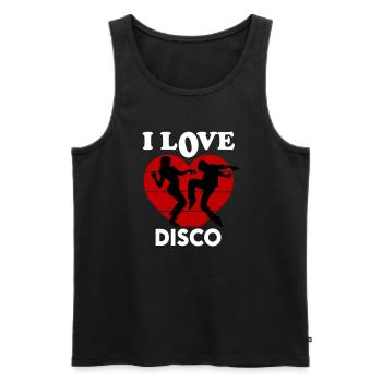 I Love Disco Ich liebe Disco Dancing Music Musik - Männer Premium Bio Tank Top - Schwarz - Vorne - Michal (187cm)