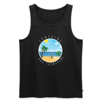 sunshine and - Männer Premium Bio Tank Top - Schwarz - Vorne - Michal (187cm)