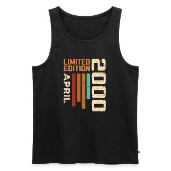 Geboren im April 2000 Retro 2000 Geburtstagsgeschenk - Männer Premium Bio Tank Top - Schwarz - Vorne - Michal (187cm)