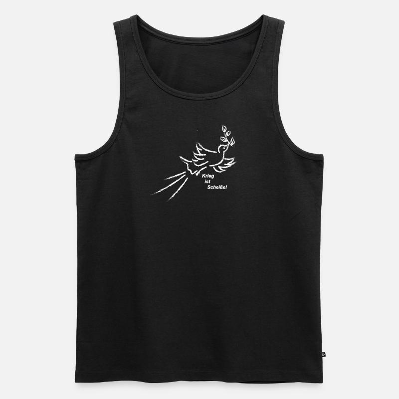 Frieden - Männer Premium Bio Tank Top - Schwarz