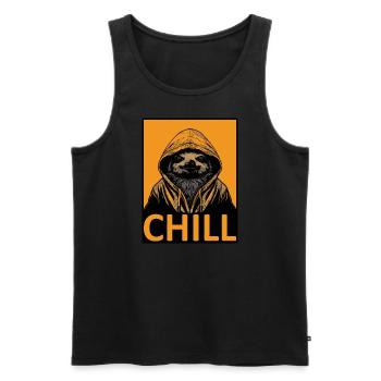 Chilliges Faultier - Männer Premium Bio Tank Top - Schwarz - Vorne - AI Model Male 178 light (178cm)