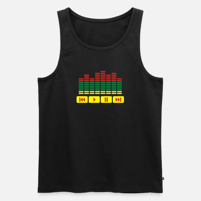 Equalizer DJ music player - Männer Premium Bio Tank Top - Schwarz