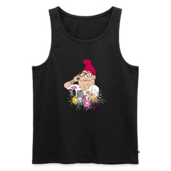 Un Hipster de jardin - Débardeur bio Premium Homme - noir - Devant - AI Model Male 178 light (178cm)