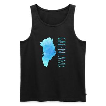 greenland - Men's Premium Organic Tank Top - black - Front - AI Model Male 178 light (178cm)