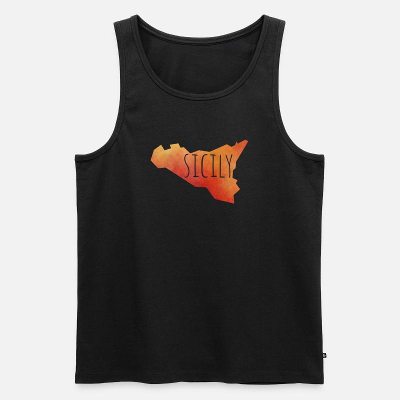 sicily - Männer Premium Bio Tank Top - Schwarz
