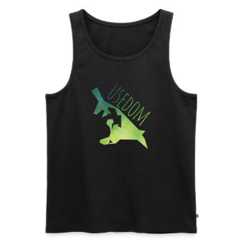 usedom - Men's Premium Organic Tank Top - black - Front - AI Model Male 178 light (178cm)