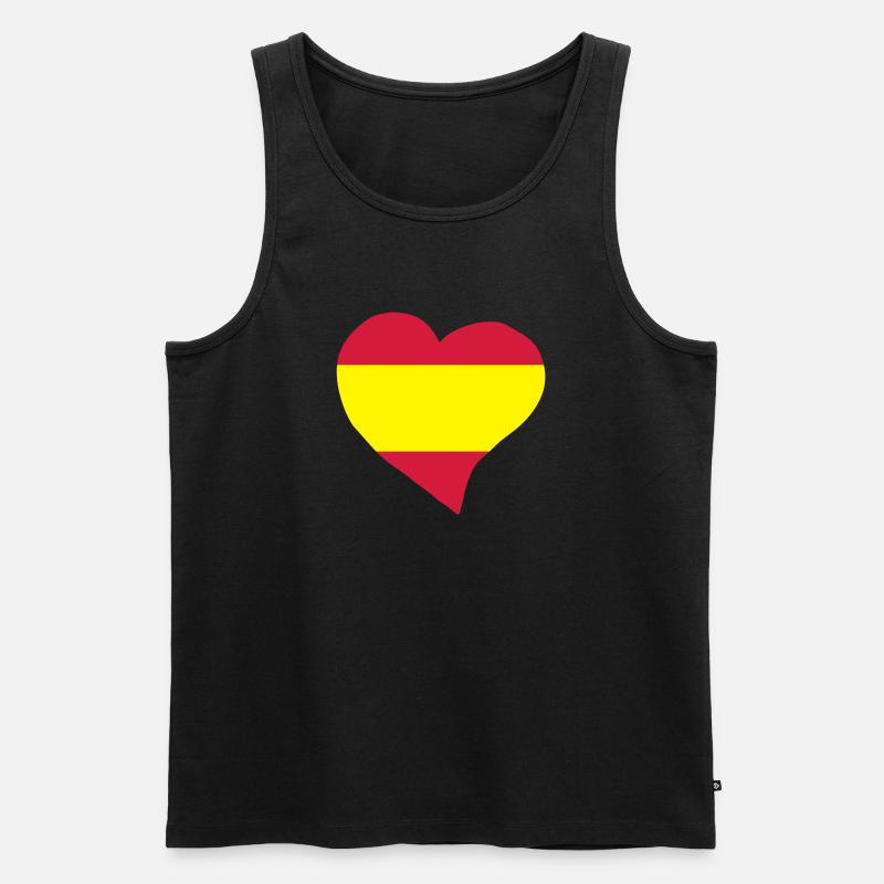 Spanischen Herz - Männer Premium Bio Tank Top - Schwarz
