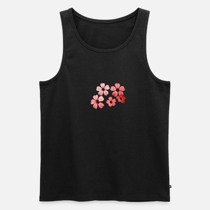 Blumen rot - Männer Premium Bio Tank Top - Schwarz