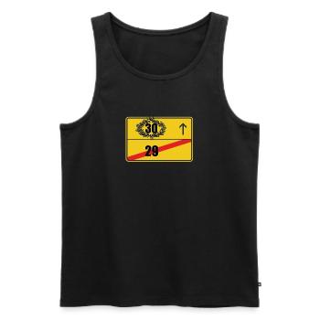 Ortsschild 30. Geburtstag Geschenk - Männer Premium Bio Tank Top - Schwarz - Vorne - Michal (187cm)