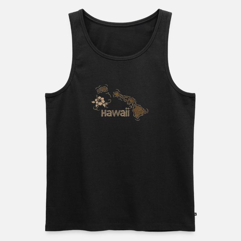 Hawaii - Männer Premium Bio Tank Top - Schwarz