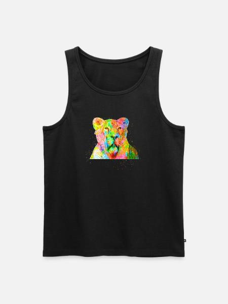 Regenbogenlöwe Aquarell - Männer Premium Bio Tank Top - Schwarz