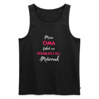 Oma Hühnerstall - Männer Premium Bio Tank Top - Schwarz - Vorne - Michal (187cm)