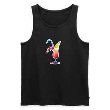 Tropischer Farbcocktail - Männer Premium Bio Tank Top - Schwarz - Vorne - Michal (187cm)