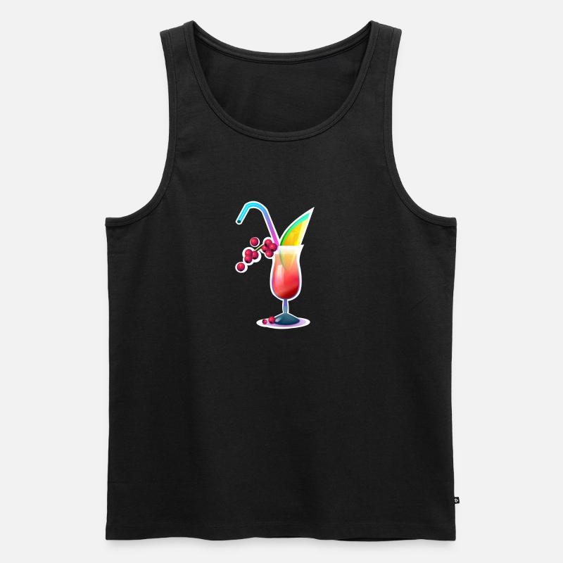 Tropischer Farbcocktail - Männer Premium Bio Tank Top - Schwarz