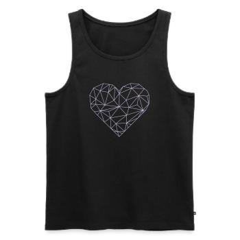 herz - Männer Premium Bio Tank Top - Schwarz - Vorne - Michal (187cm)