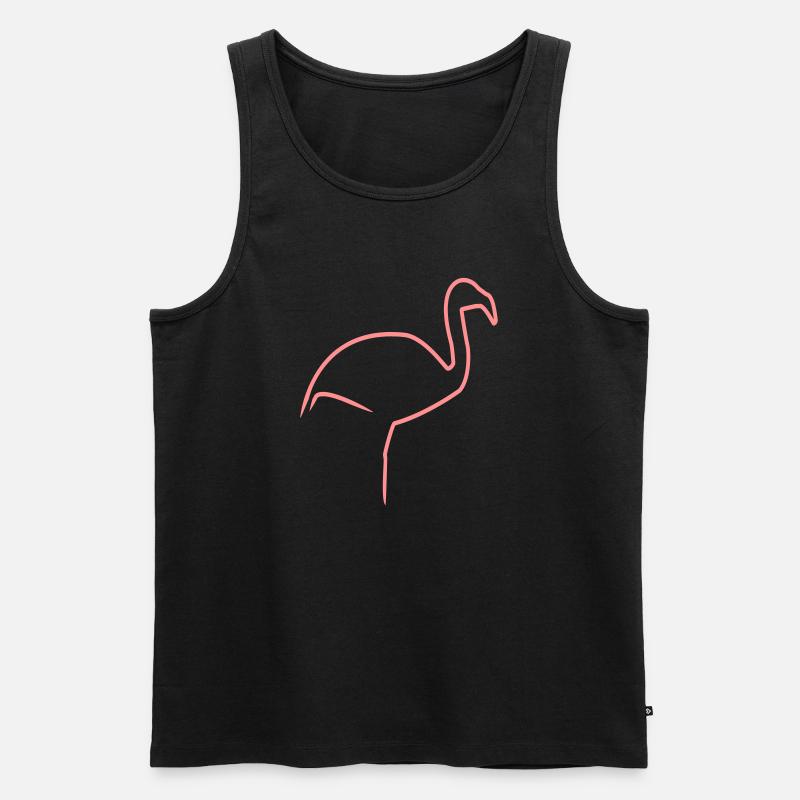 Flamingo - Männer Premium Bio Tank Top - Schwarz