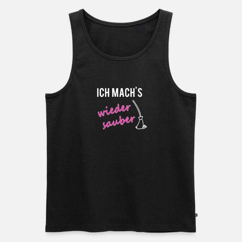 PARTNERSHIRT sauber Mama - Männer Premium Bio Tank Top - Schwarz