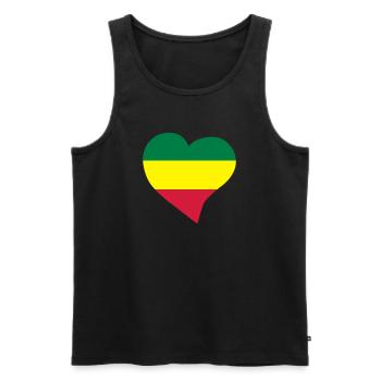Coeur rasta - Débardeur bio Premium Homme - noir - Devant - AI Model Male 178 light (178cm)