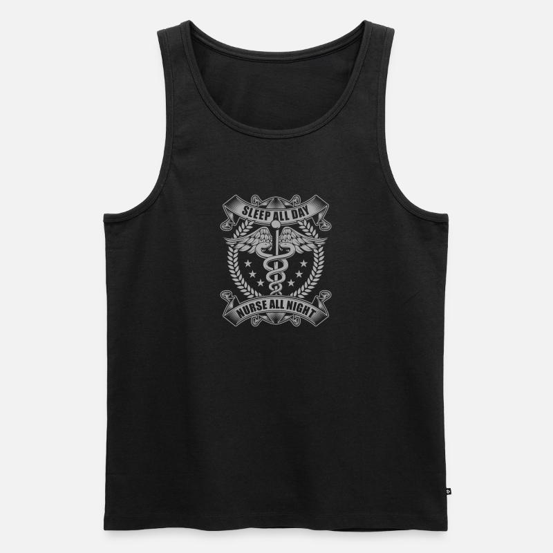 Krankenschwester Nach - Männer Premium Bio Tank Top - Schwarz