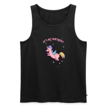 unicorn birthday unicorn birthday mystical fee - Men's Premium Organic Tank Top - black - Front - AI Model Male 178 light (178cm)