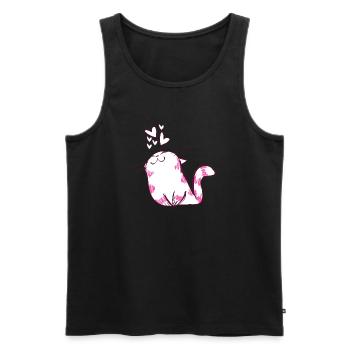 Cats, cat, cat lover, cat friend - Men's Premium Organic Tank Top - black - Front - Michal (187cm)