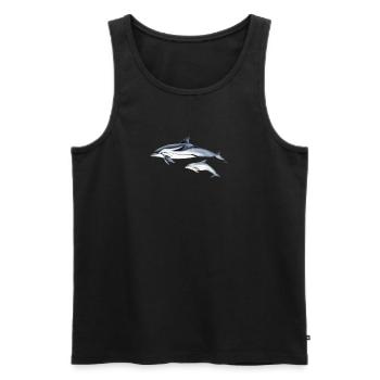 Striped dolphin - Striped dolphin - dauphin - Men's Premium Organic Tank Top - black - Front - Michal (187cm)