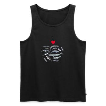 Love the whales - I love whales - Baleines - Men's Premium Organic Tank Top - black - Front - Michal (187cm)