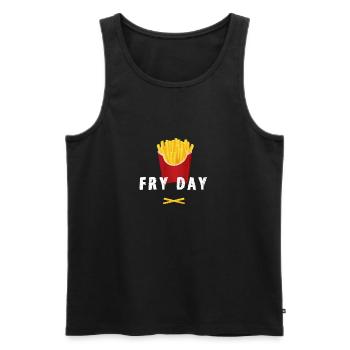 pommes fry fast food french fries freitag nerd LOl - Men's Premium Organic Tank Top - black - Front - AI Model Male 178 light (178cm)