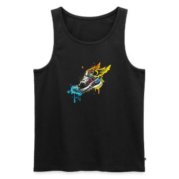 Sneaker Zeichnung mit Flügel - Männer Premium Bio Tank Top - Schwarz - Vorne - AI Model Male 178 light (178cm)