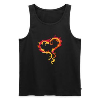 Coeur de la Flamme - Débardeur bio Premium Homme - noir - Devant - AI Model Male 178 light (178cm)