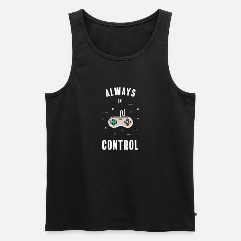 controller game retro computer play pc nerd gaming - Männer Premium Bio Tank Top - Schwarz