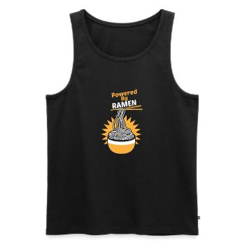 RAMEN NOODLES JAPONAIS - JAPAN NOODLES MEME - Débardeur bio Premium Homme - noir - Devant - Michal (187cm)