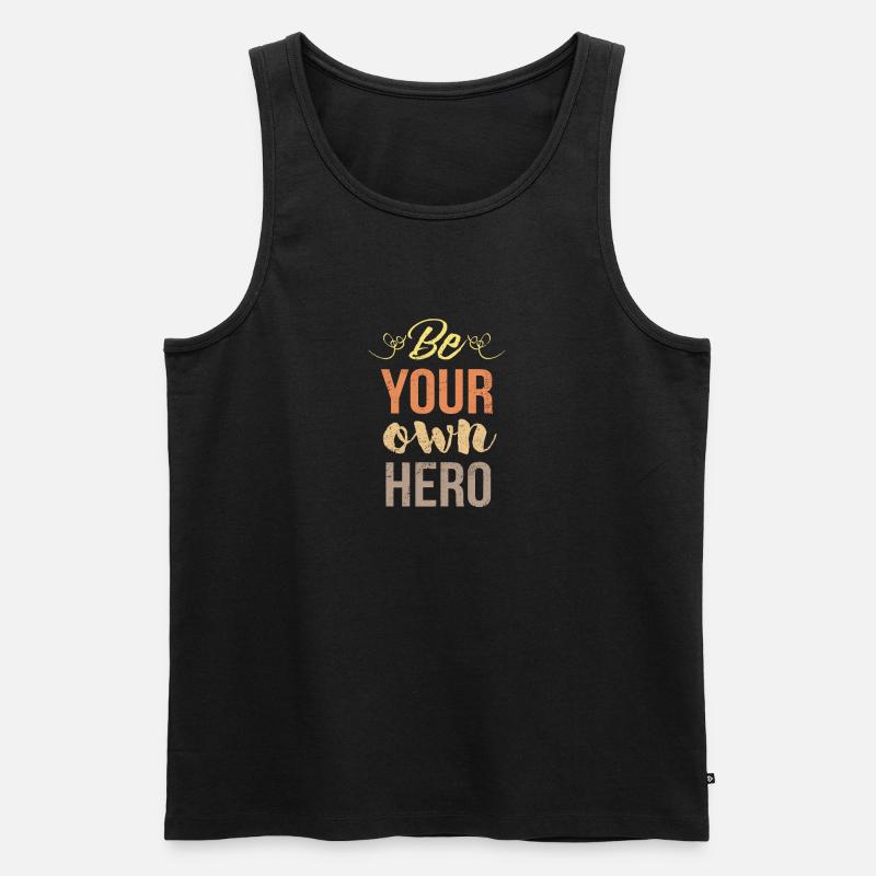 Sei dein eigener Held - Valentine - Männer Premium Bio Tank Top - Schwarz