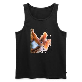 Eichhörnchen Aquarelldesign - Männer Premium Bio Tank Top - Schwarz - Vorne - Michal (187cm)