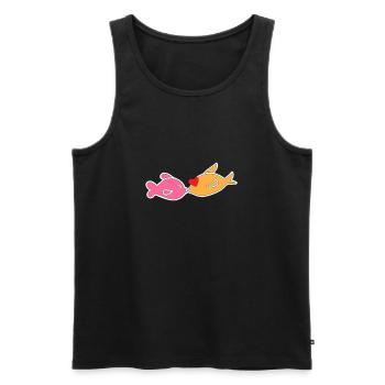 Küssende Fische - Männer Premium Bio Tank Top - Schwarz - Vorne - AI Model Male 178 light (178cm)