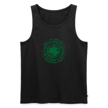 St Patrick's Day Green Stamp Circle - Men's Premium Organic Tank Top - black - Front - AI Model Male 178 light (178cm)
