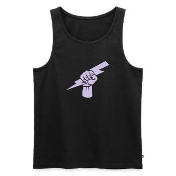 Faust mit Blitz - T-Shirt - Gym wear - Männer Premium Bio Tank Top - Schwarz - Vorne - Michal (187cm)