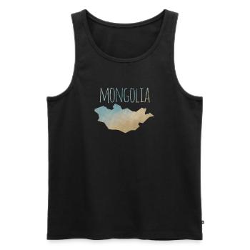 Mongolia - Men's Premium Organic Tank Top - black - Front - AI Model Male 178 light (178cm)