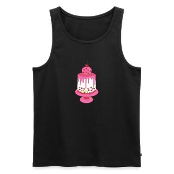 Torte - Männer Premium Bio Tank Top - Schwarz - Vorne - AI Model Male 178 light (178cm)