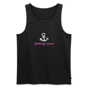 hamburger deern Anker See Hafen mädchen girl meer - Männer Premium Bio Tank Top - Schwarz - Vorne - Michal (187cm)