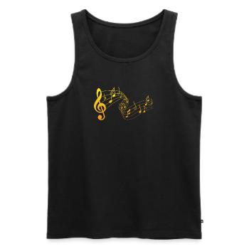 Notes de musique - Débardeur bio Premium Homme - noir - Devant - Michal (187cm)