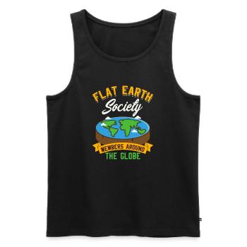 Flat Earth Society - Mitglieder auf der ganzen Welt - Männer Premium Bio Tank Top - Schwarz - Vorne - AI Model Male 178 light (178cm)