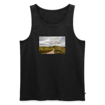 Leuchtturm Lyngvig Fyr - Männer Premium Bio Tank Top - Schwarz - Vorne - Michal (187cm)