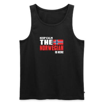 Keep Calm The Norwegian / Norwegen / Geschenk - Männer Premium Bio Tank Top - Schwarz - Vorne - AI Model Male 178 light (178cm)
