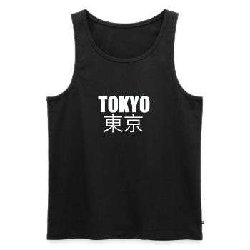 Tokyo - Men's Premium Organic Tank Top - black - Front - AI Model Male 178 light (178cm)