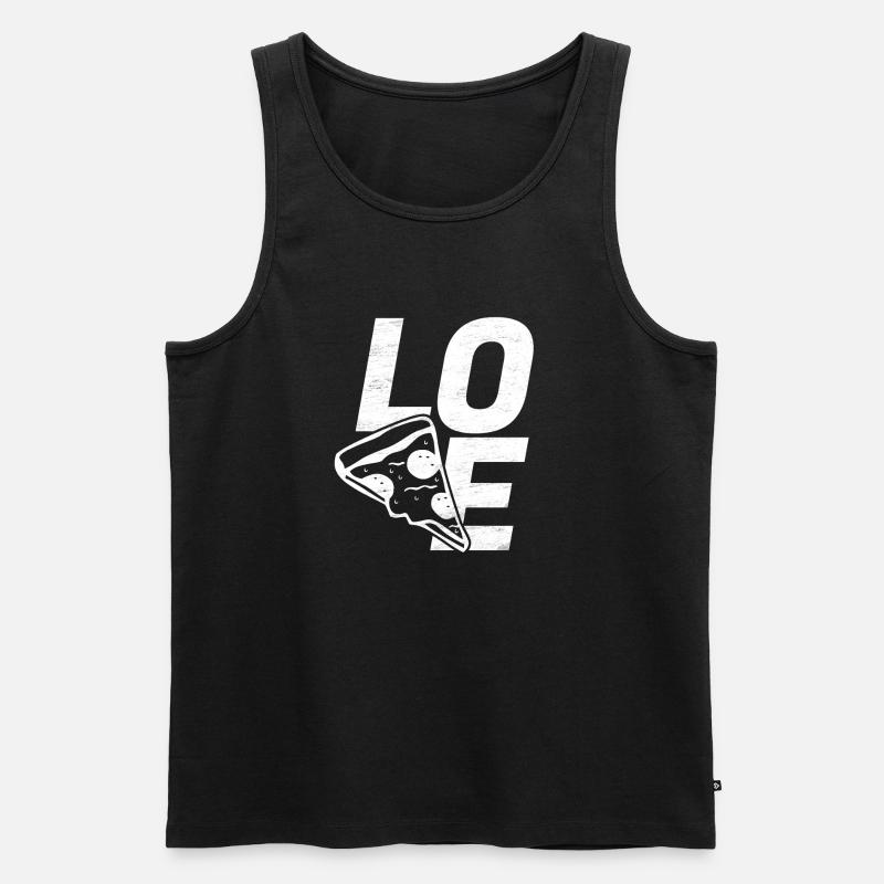 Love Pizza - Männer Premium Bio Tank Top - Schwarz