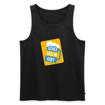 Wiesn Tracht Volksfest saufen Maß Bier - Männer Premium Bio Tank Top - Schwarz - Vorne - Michal (187cm)