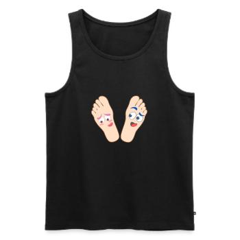 Kids shirt flirting feet shirt motif funny feet - Men's Premium Organic Tank Top - black - Front - AI Model Male 178 light (178cm)