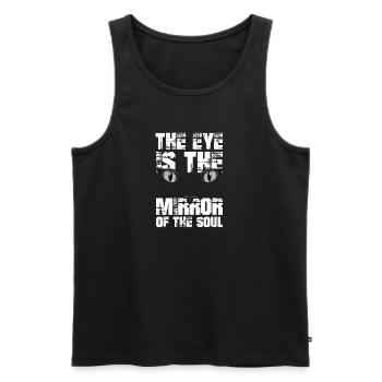 Cat kitten meow domestic cat cat eye cat dam - Men's Premium Organic Tank Top - black - Front - Michal (187cm)