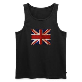 Großbritannien Briefmarke im retro Design Geschenk - Männer Premium Bio Tank Top - Schwarz - Vorne - Michal (187cm)